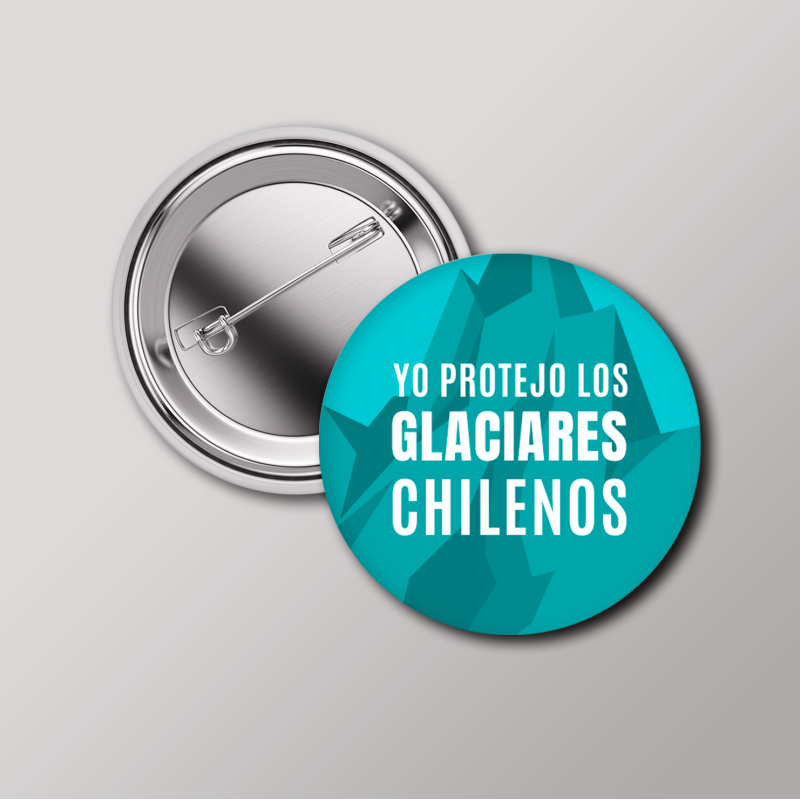 Chapita 32mm Yo Protejo los Glaciares Chilenos