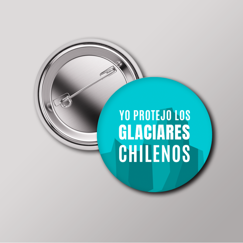Chapita 32mm Yo Protejo los Glaciares Chilenos